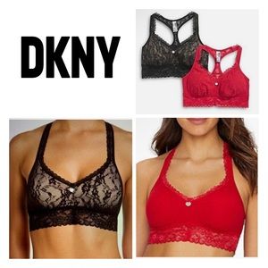 💕two pair set of DKNY Donna Karen NY lace racerback bralettes. med ⚡️SALE